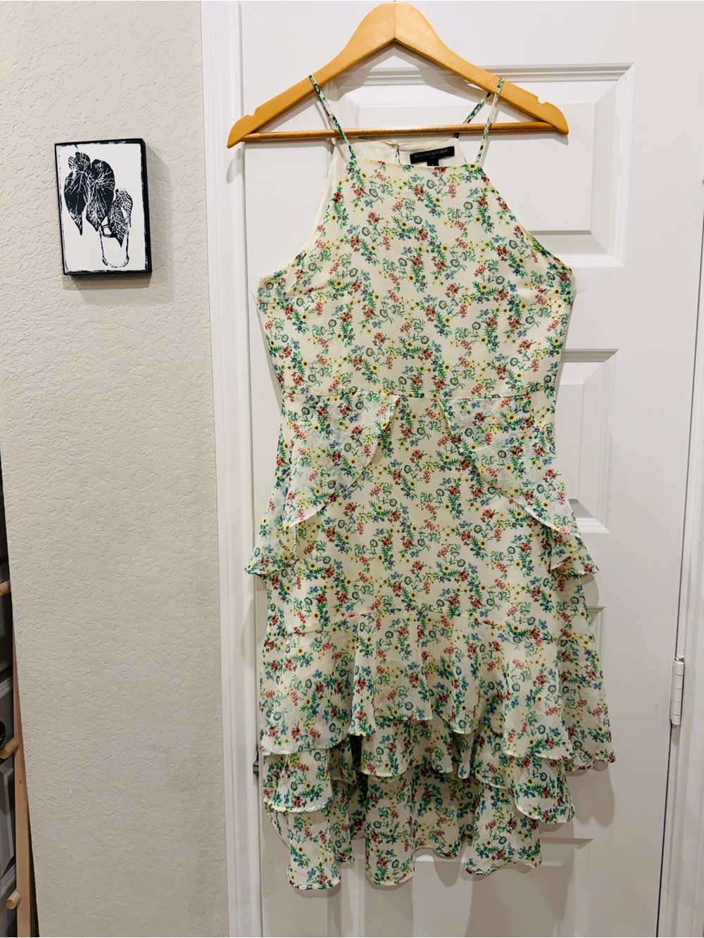 Banana Republic Cream Floral High-Low Ruffle Sundress
